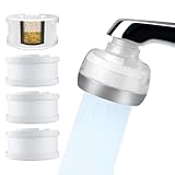 Tylola Tap Water Filter for Bathroom Basin/Kitchen Taps - Fits UK Threaded Faucets with 8 Adapters & Wrench - Soften Hard Water, Remove Chlorine & Metal -Help with Acne, Dry & Sensitive Skin.TWF 3.0