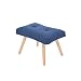 FWZJ Moda kwadratowy kształt bawełna len można zmontować ławka na buty sofa stołek podnóżek drewniany stołek, 55 * 36 * 37 cm (kolor: Niebieski)