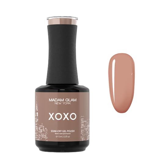 Madam Glam - Soak Off Gel Polish - Sheer Nude XOXO 15ml I 0.5 fl oz - Creamy Brown, Semi-Sheer - DIY Nail Art - Vegan, Cruelty-Free, Hema-Free, 21-