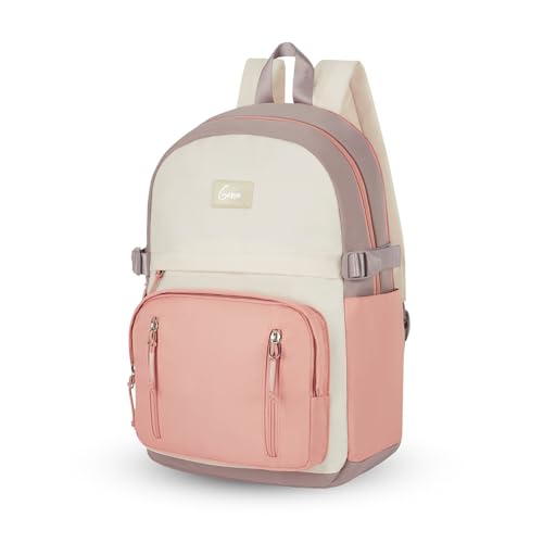 Genie LIT Beige Backpack for Women & Girls with 14