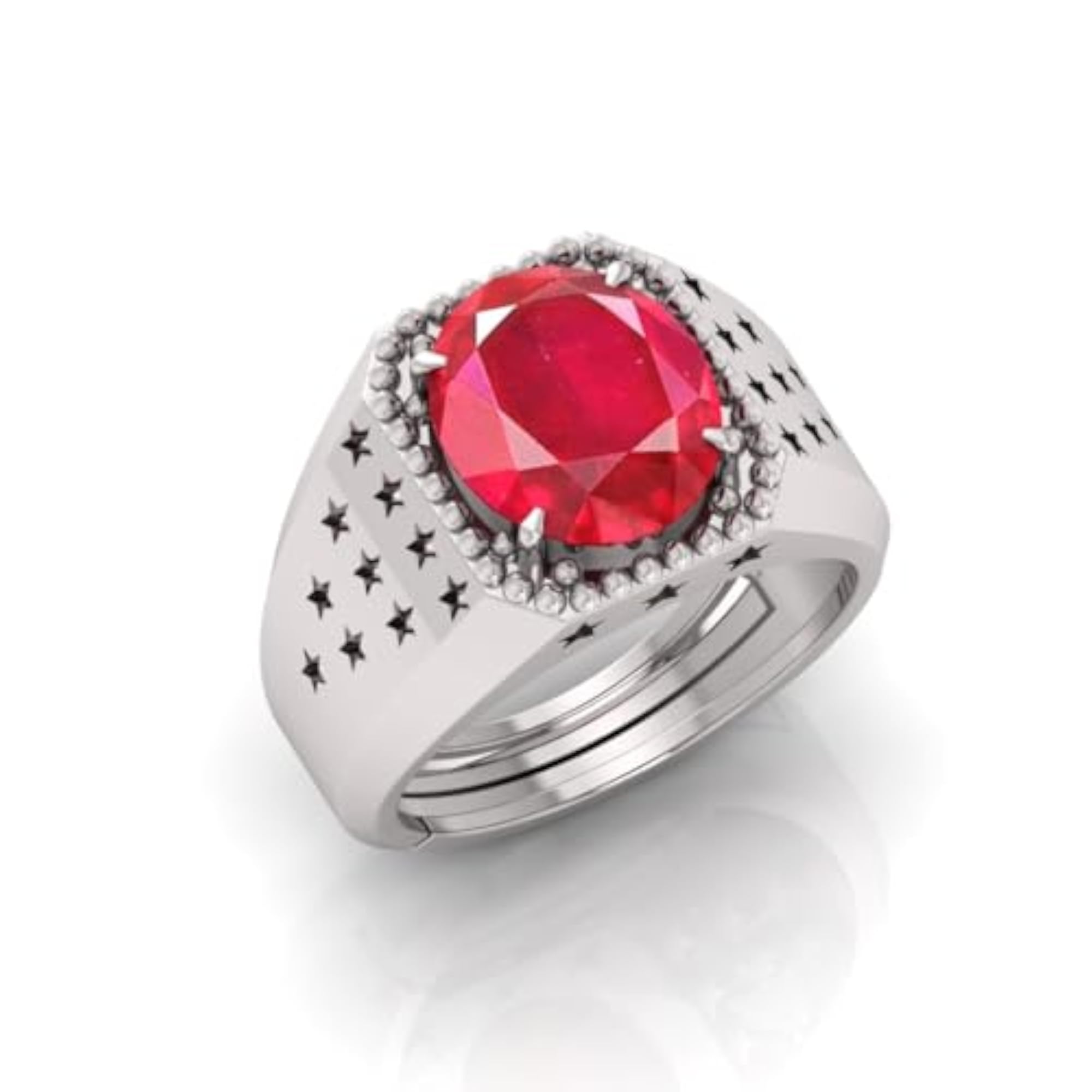 10.25 Ratti Ruby Original Manik Stone Ring for Men and Women, Lab Certified