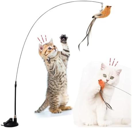 Brinquedo Interativo Gato Varinha Ventosa Fixa Chao Parede