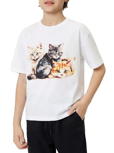 Image of Ainuno Boys Girls Shirts Funny Summer Short Sleeve Shirt Crewneck Graphic Tees
