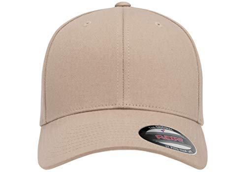 Flexfit Cotton Twill Fitted Cap, Khaki, Small-Medium #TOP1