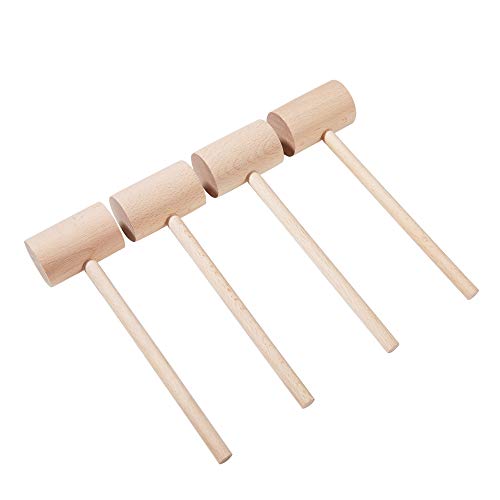 4Pcs Wooden Hammers, Natural Hardwood Crab Lobster Seafood Mallets #TOP4