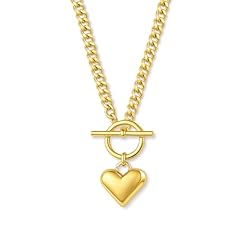 Gold Chunky Puffy Heart Necklace