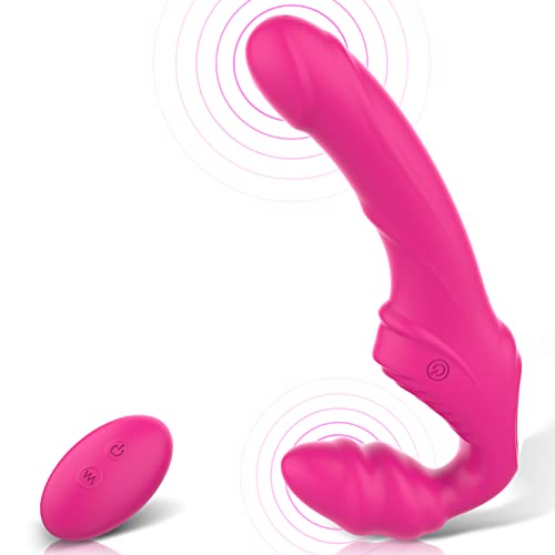 Vibrating Strapless Strap on Dildo Vibrator Sex Toys – Adorime Silicone Rechargeable Remote Control Female Clitoris Stimulate Adult Toy G-Spot Massager for Lesbian and Women