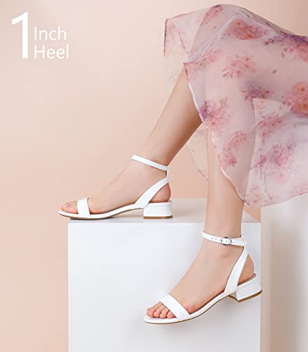 Image of Ankis Women Nude White Gold Black Sandals Open Toe 1 Inch Low Block Heel