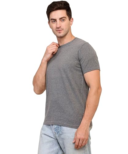 Image of Unisex Round Neck Plain T-Shirt | Combed Bio-Washed Ring Spun Cotton for Men & Women, Short Sleeves