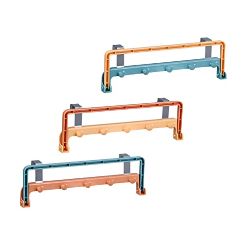 PEPLAYTAL Hanging Rag Rack 3pcs No Drilling Cabinet Door Hook Easy Install for Kitchen Bathroom Washroom Storage