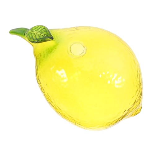 BESPORTBLE Small Lemon Shaped Glass Vase Mini Fruit Inspired Table Decor Bud Vase Floral Centerpiece Home Decoration Ornament