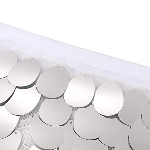 Nicute Women's Sequin Belly Skirt Sparkly Dance Skirt Tassel Hip Scarf Skirt Rave Party Skirt Costume For Women And Girls (Silver) #TOP6