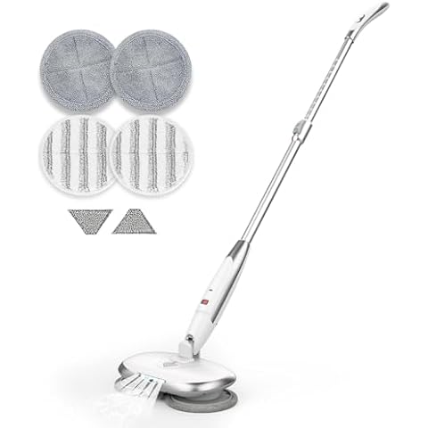 GOBOT Electric Mop for Floor Cleaning, Cordless Spray Mop with 280ML Water Tank and Headlight, Dual Spainning Mops, Use for Hardwood Tile Laminate Marble Floors Cleaning Cover
