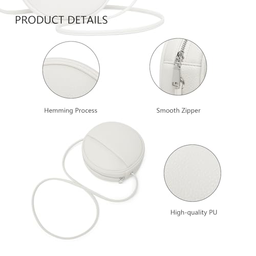 Image of Circle Crossbody Bag for Women NYLON Circle Purse with Zipper Adjustable Knot Shoulder Straps