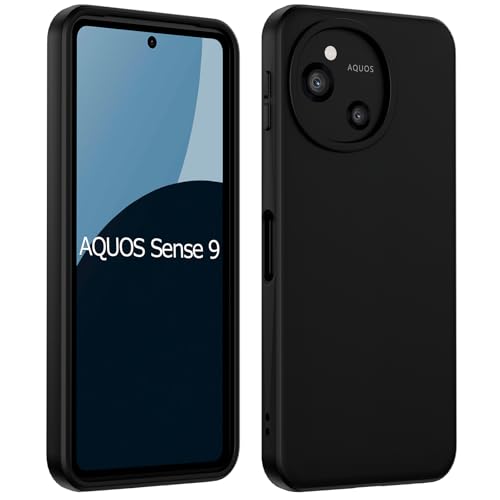 DIFAYA AQUOS sense9 ケース マットブラック 米軍MIL規格 『SH-53E/SHG14/SH-M29 対応』 防塵 耐久 携帯便利 柔軟性 TPU素材 薄型 軽量 レンズ保護 AQUOS sense9 ケース 黒い
