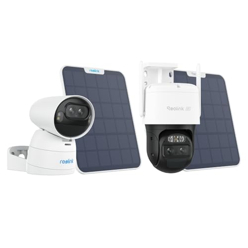 REOLINK Argus Track + TrackMix, 4K Dual Lens Solar Security Camera Outdoor/Indoor, PTZ with Auto Tracking, 2.4/5GHz WiFi - Detailed View