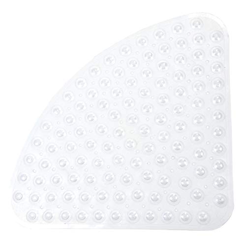 Bathsafe Sector Gummi-Sicherheits-Eck-Duschmatte, rutschfest, antibakteriell, mit Saugnäpfen, für Dusche oder Badewanne, 54 x 54 cm, transparent Cover
