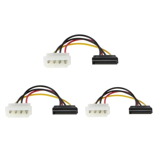 JZK Lot de 3 câbles d'alimentation Molex vers SATA de 15 cm, adaptateur SATA vers connecteur Molex 4 broches pour disque dur 4P et SSD