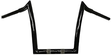 Dominator Industries 1 1/4 Inch Road Glide Meathook Ape Hanger Handlebars, 12 Inch Rise, Gloss Black Compatible With 2015-2018 Road Glides