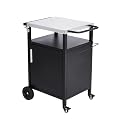 Outdoor Grill Cart with Storage, Outdoor Grill Table with Spice Rack, Lockable Wheels & Stainless Steel Top, Rolling Bar Cart Outdoor BBQ for Patio Family Home Party Bar (Single Door, Black)