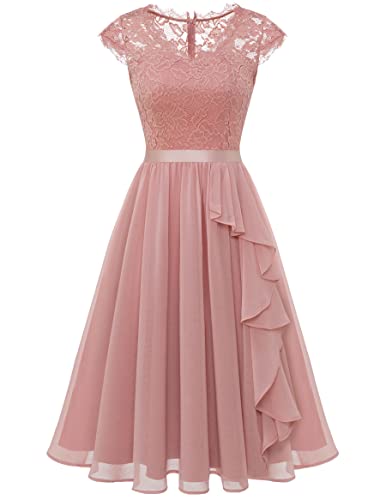 Image of Wedtrend Women's Bridesmaid Dresses Short Prom Dress Ruffle Semi Formal Cocktail Dresses Floral Homecoming Dress