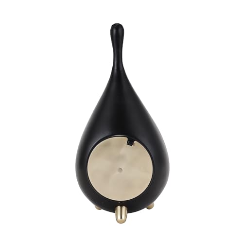 Image of Decor de Maison Brings Handcrafted Time Drop Table Clock for Living Room, Bedroom, Study Table, Office Desk | Classic Non-Ticking Tabletop Battery Operated Analog Desk Clock in Black (16x14x33cm)