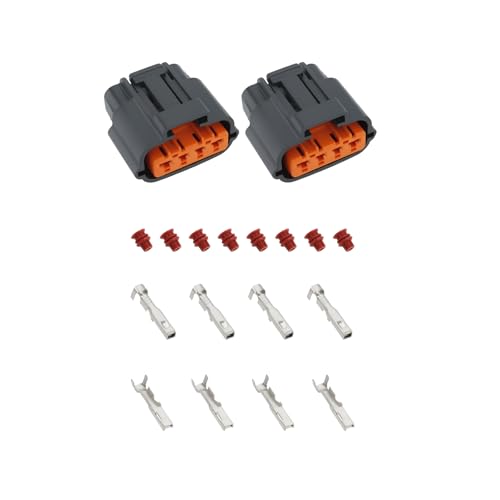 SING F LTD 2 Pieces 4 Pin Motors Fuel Pump Electrical Connector Plug Fuel Pump Cable Wire Harness Plug Compatible with Yamaha YFM 700 Raptor Viking 6195-0030