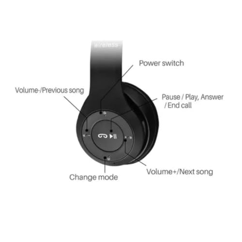 Image of icall P47 Gaming Wireless Over Ear Bluetooth Headphones with Mic (Black)