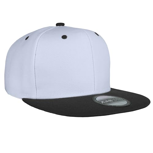 Image of Gelante Snapback Hats for Men - Flat Bill Brim Baseball Cap Hat - Plain Blank Adjustable