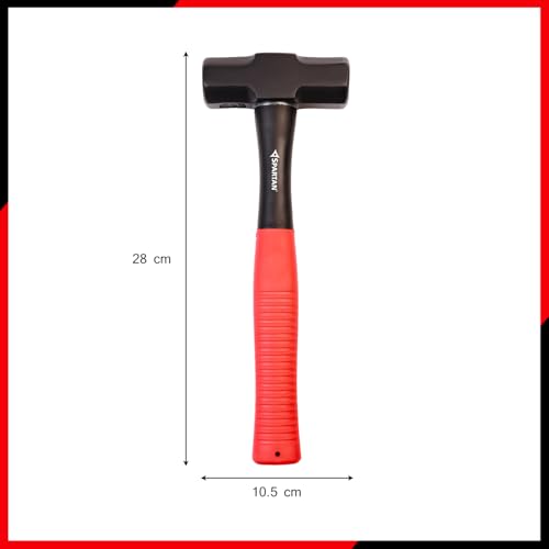 Image of Spartan 2 lb Heavy Duty Sledge Hammer for Breaking, Masonry and Construction | Forged Steel Head with Shock Resistant Fiberglass Handle and Comfortable Non Slip Grip