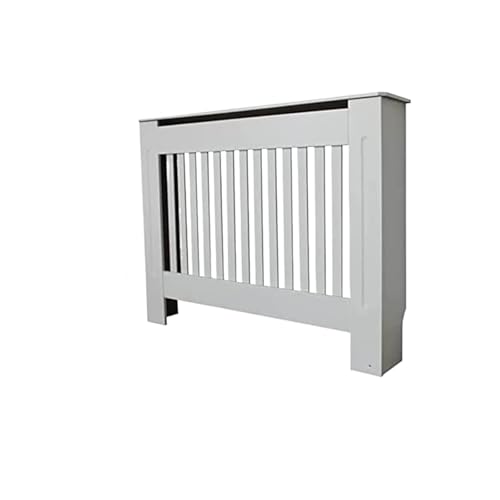 Cache-radiateur mural blanc en bois avec étagère stable pour optimiser l'espace du salon