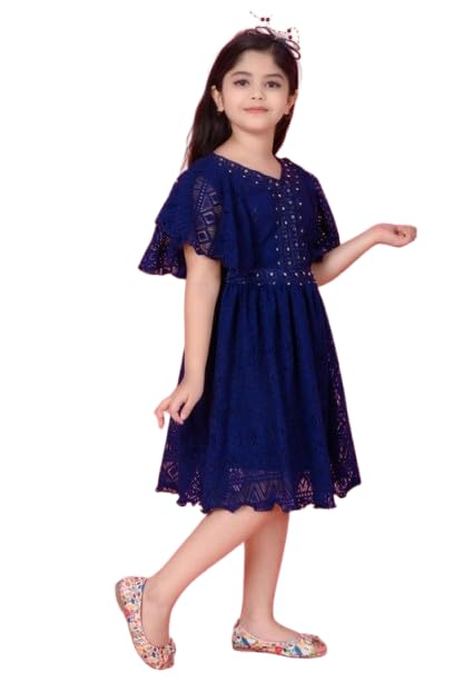 Tailorwomen Cotton Blend Knee Length Short Sleeves Kid Girls Lace Frock Dress - Review, Price and Buying Guide