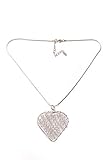 metallherzen weiss T646 Halskette mit Herz-Anhänger aus Metallic, mit Kettenschlaufen, modernes Design