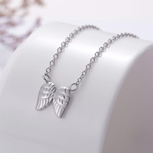 Ralukiia Hug from Heaven Gift, Angel Wings Memorial Necklace for Women, Sympathy Condolence Gifts for Loss of Loved One, Birthday Christmas Keepsake Letter from Heaven4