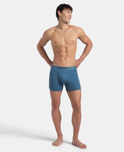 Image of Jockey 8009 Men Super Combed Cotton Rib Solid Boxer Brief with Ultrasoft and Durable Waistband