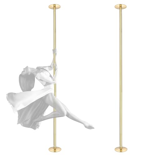AW 12 FT Spinning Static Dancing Pole Kit w/Extensions Fitness Dance Exercise Gold