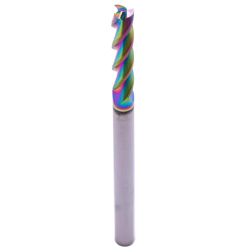 Image of 1 /4 inch 3 Flute Solid Carbide Long End Mill, 3 inch Overall Length, DLC Coated | 37 Helix, 1 /4 inch Cutting Dia, 1 /4 inch Shank Dia, 1-1 /8 inch Length of Cut for Milling Aluminum and Copper, Square End