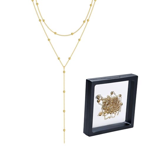 kaiyaya Collar Mujer Lange Y,Regalos Originales Para Mujer Collares Lange Geschichtete,14K Gold Plattiert Einfache Kette Halskette Geschenk,Regalo San Valentin