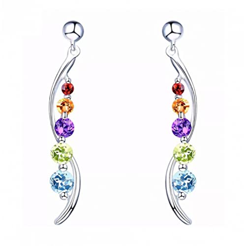 Boucles d'oreilles améthyste et topaze bleu, le bijou parfait pour vos soirées