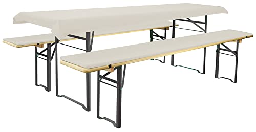 Brandsseller Auflagenset für Bierzeltgarnituren 3-teilig 2 Bankauflagen...