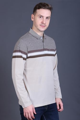 Image of Full Sleeve Polo T Shirt for Men Cotton with Pocket and Collar - Regular Fit Tshirt