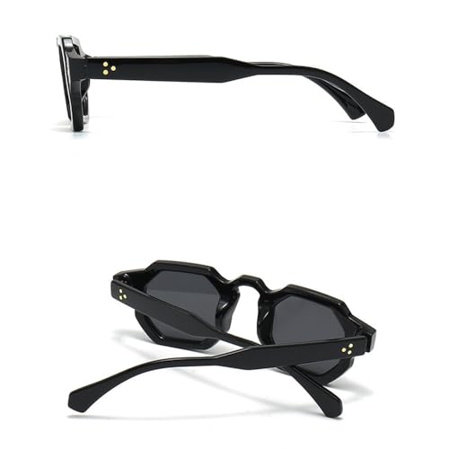 Lunettes de soleil polygone rétro à verres miroir et rivets de précision - 5