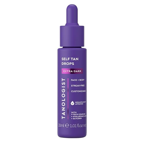 Tanologist Extra Dark Gotas Autobronceadoras (30 ml), Ingredientes naturales y veganos, Aprobado por dermatólogos