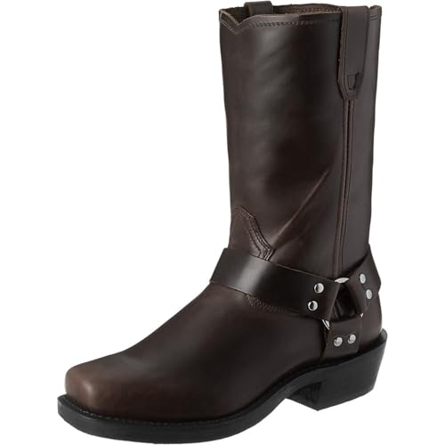 CHUUMEE Men's Classic Western Cowboy Square Toe Embroidered Cowboy Boots，Men's Square Toe Side Zip Ankle Boots