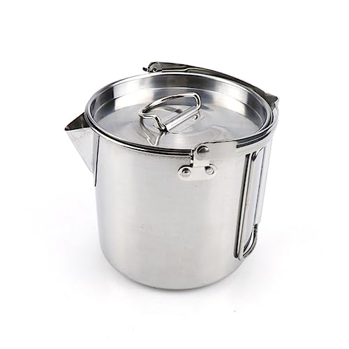 BESPORTBLE Boil Water Hanging Pot 1.2l Stainless Steel Kettle Compact for Camping Hiking Picnic Easy to Clean