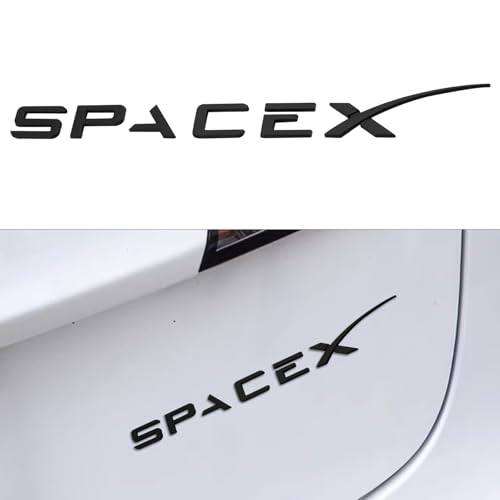 Image of Space Emblem Sticker for Model 3 Model Y, 3D Raised Tailgate Letters Badge Sticker for Car Rear Trunk Compatible with Tesla Model 3 /Y /S /X Cybertruck Decals Decorative Accessories-Matter Black