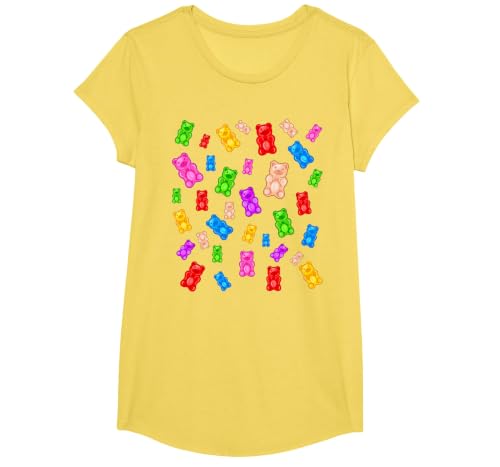 Gummy Bear Candy Mix T-Shirt, Girls, Lemon Yellow, Medium