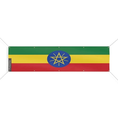 Drapeau de l'Éthiopie grand format anti-déchirure à 10 oeillets taille XL