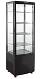 GastroHero Kühlvitrine 235 Liter I Buffet Vitrine +2 °C und +6 °C mit LED I Kühlvitrine Gastro schwarz I Kühltheke mit Glastür & Umluft I abschließbar