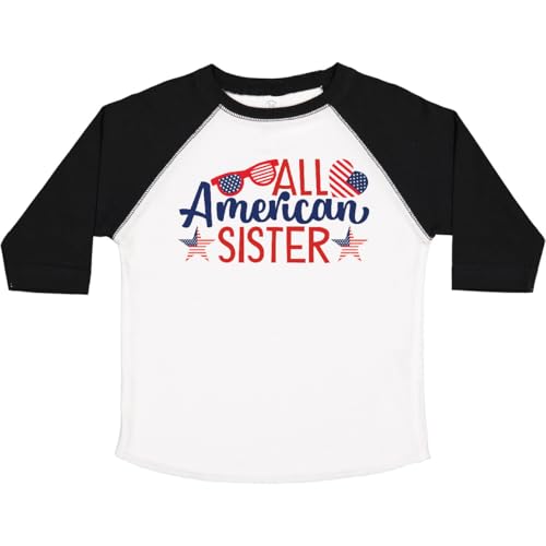 inktastic All American Sister Toddler T-Shirt 3T Baseball White and Black 48fd3